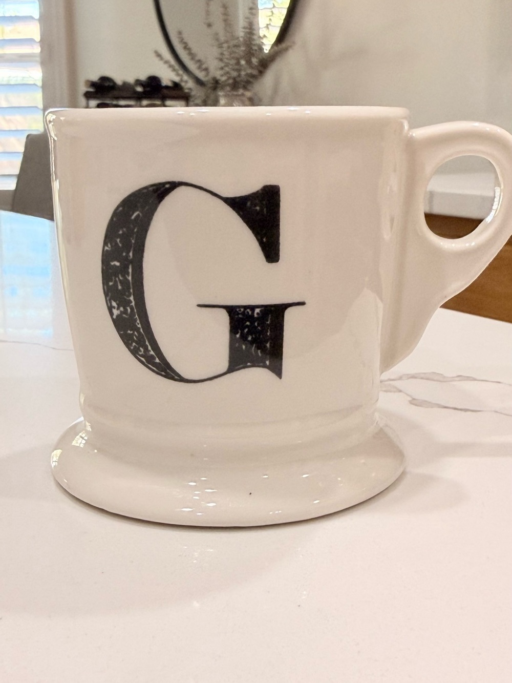 Creative Co-Op Monogram "G" Ceramic Mug - Farmhouse Style